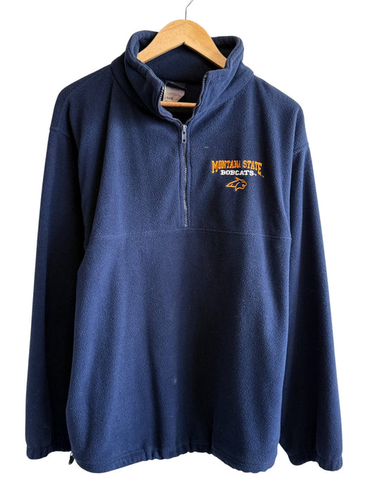 Vintage Y2K Montana State University Bobcats Quarter Zip Sweater Size Medium