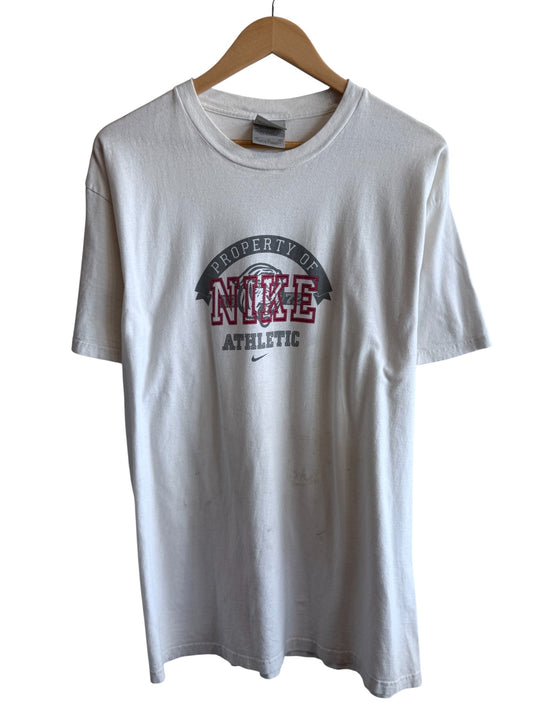 Vintage Y2K Property of Nike Athletic Swoosh Graphic Tee Size XL
