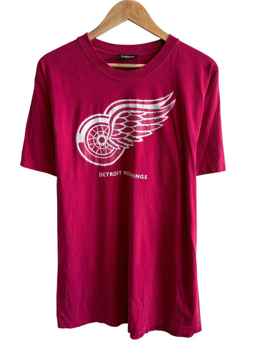 Vintage 90's Detroit Red Wings NHL Logo Graphic Tee Size Large