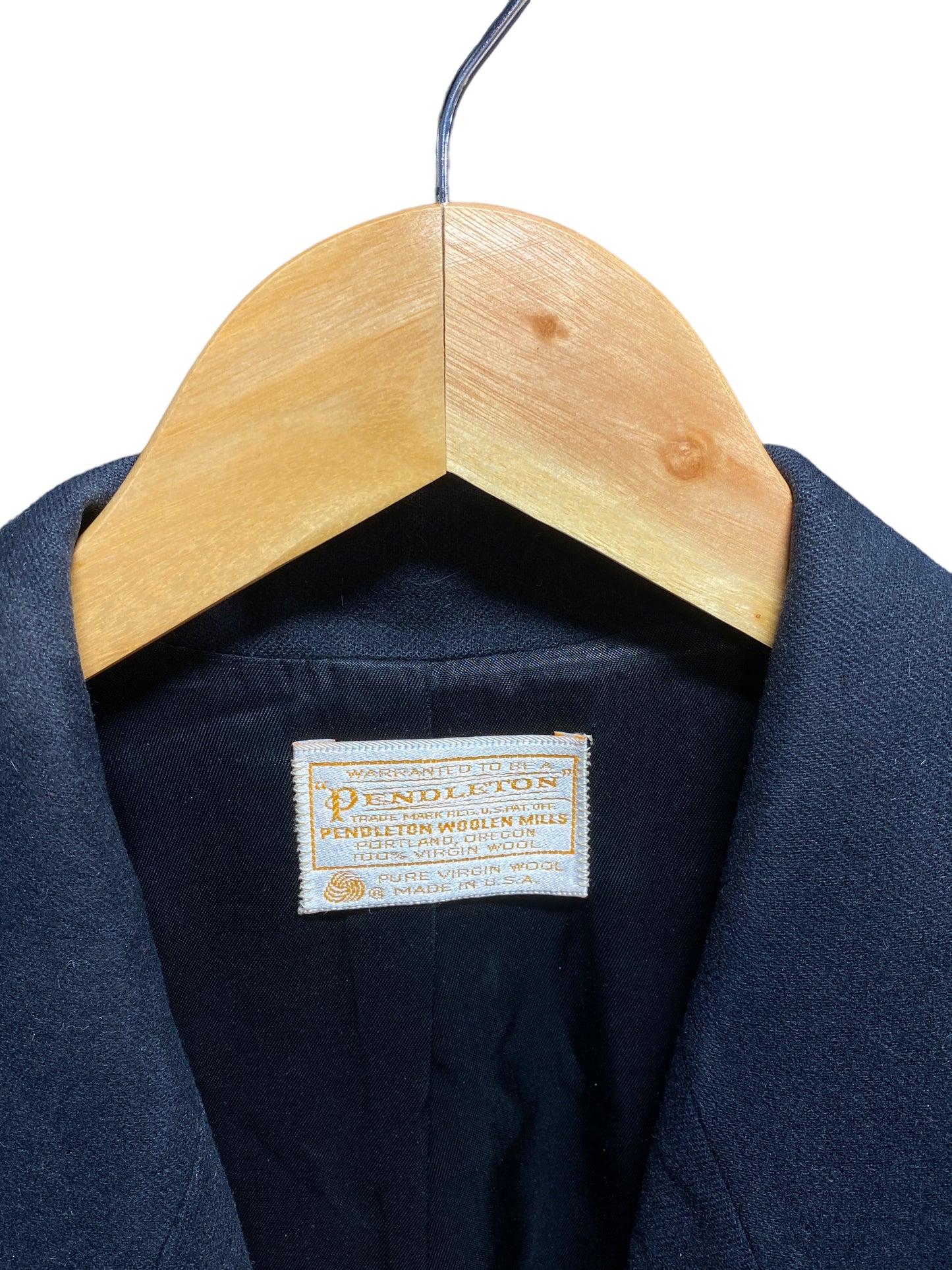 Vintage Pendleton Made in USA Black Wool Blazer Size S/M