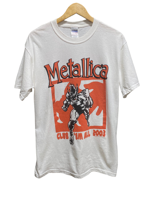 Vintage 2003 Metallica Club 'em All Ten Years Graphic Tee Size Medium