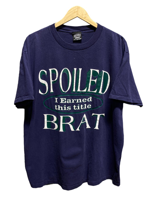 Vintage 90's Spoiled Brat I Earned this Title Graphic Tee Size XXL