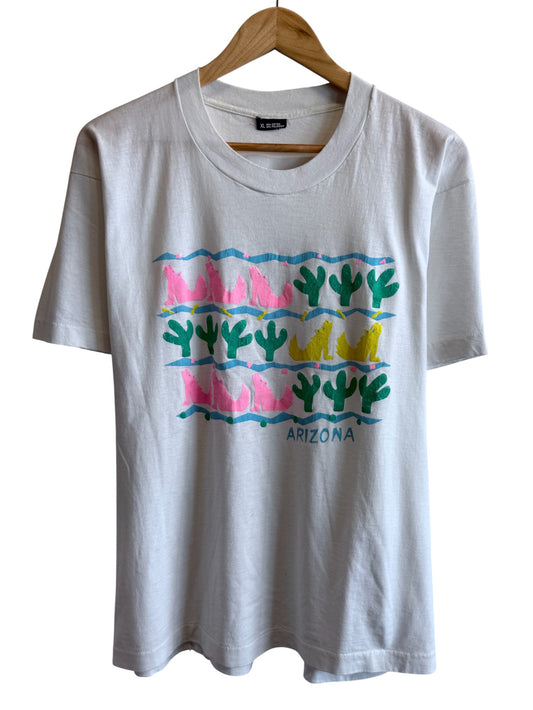 Vintage 90's Arizona Cactus Desert Art Nature Graphic Tee Size XL