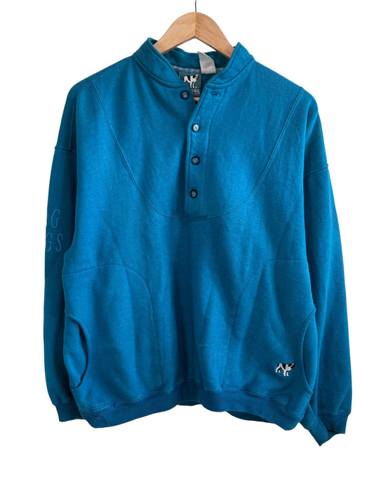 Vintage 90's Big Dogs Button Down Blue Sweater Size Large