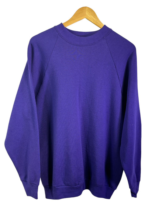 Vintage 90's Fruit of the Loom Purple Blank Crewneck NWT Size Large