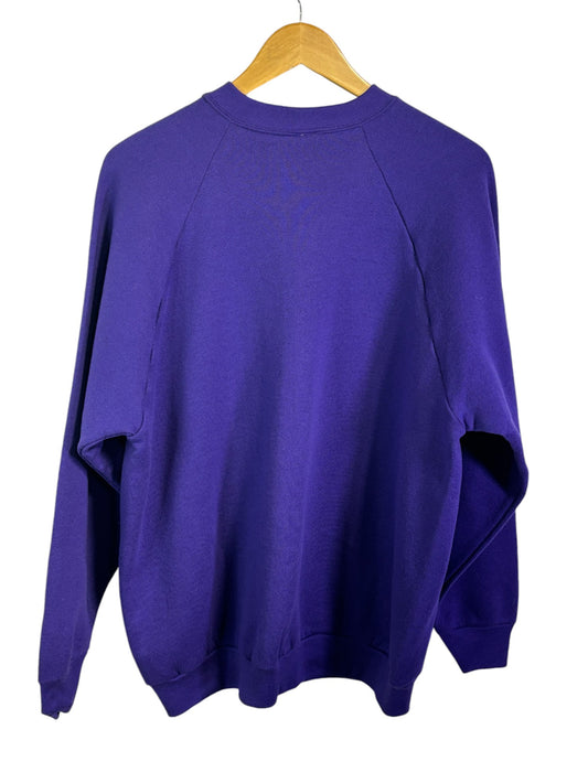 Vintage 90's Fruit of the Loom Purple Blank Crewneck NWT Size Large