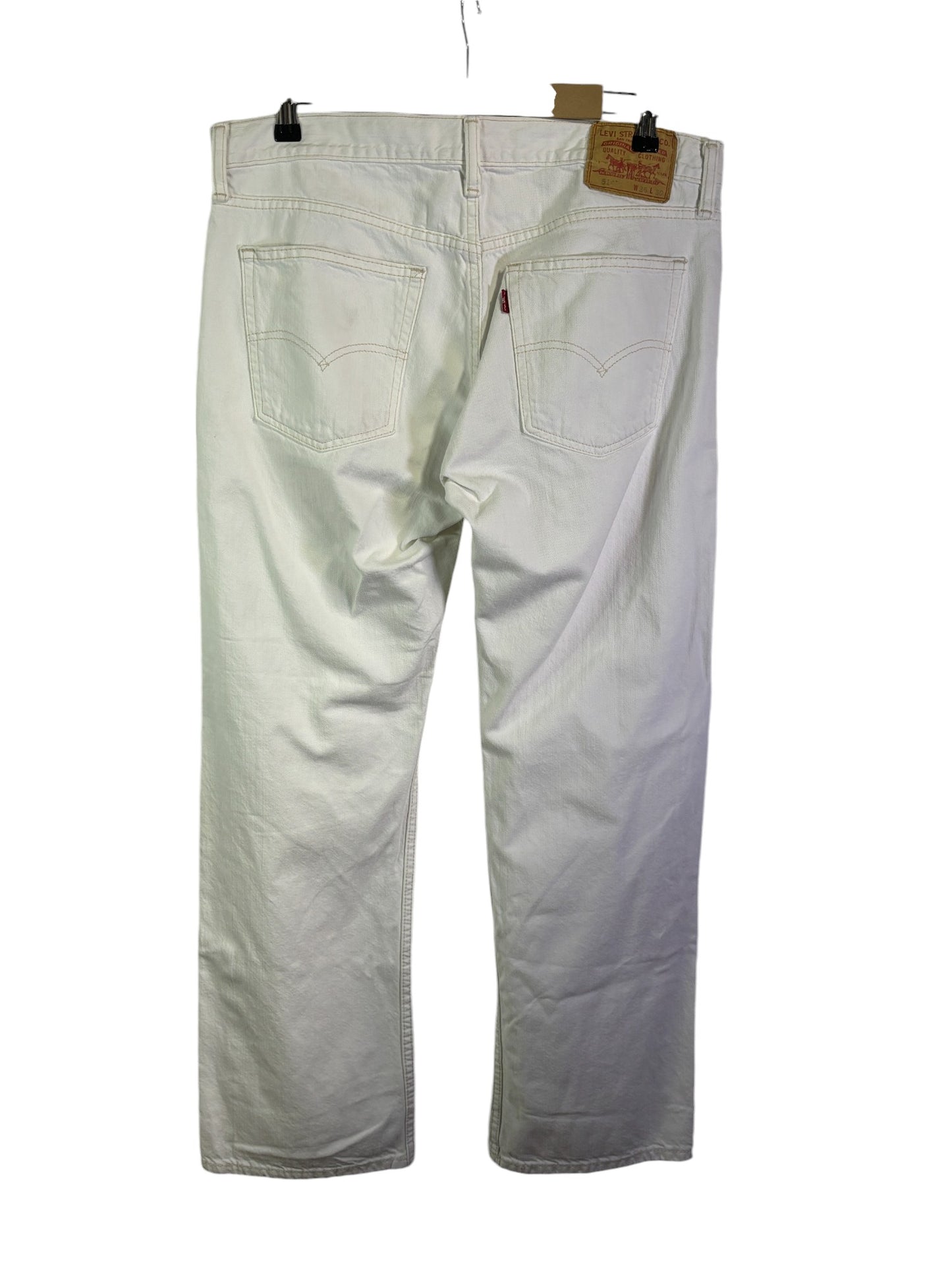 Vintage Levi's 514 White Denim Straight Leg Jeans Size 35x30