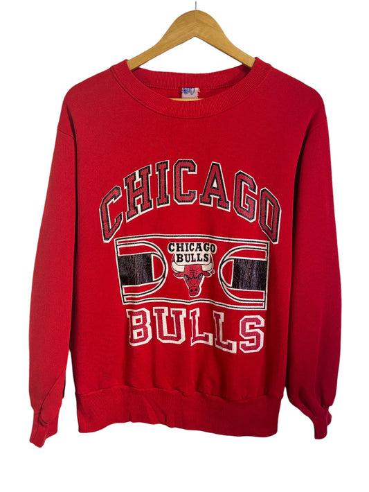 Vintage 90's Chicago Bulls Full Court Graphic Crewneck Sweater Size Medium