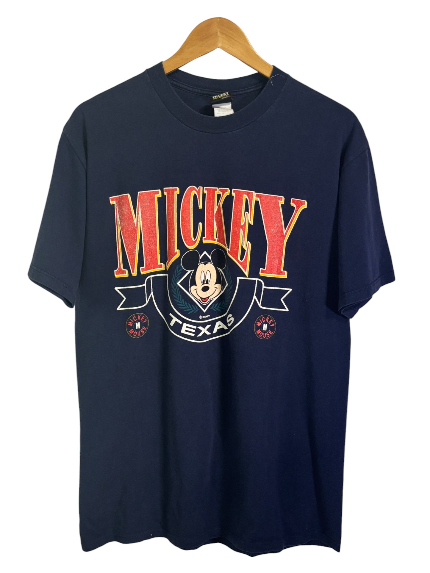 Vintage 90's Disney Mickey Mouse Texas Graphic Tee Size Large