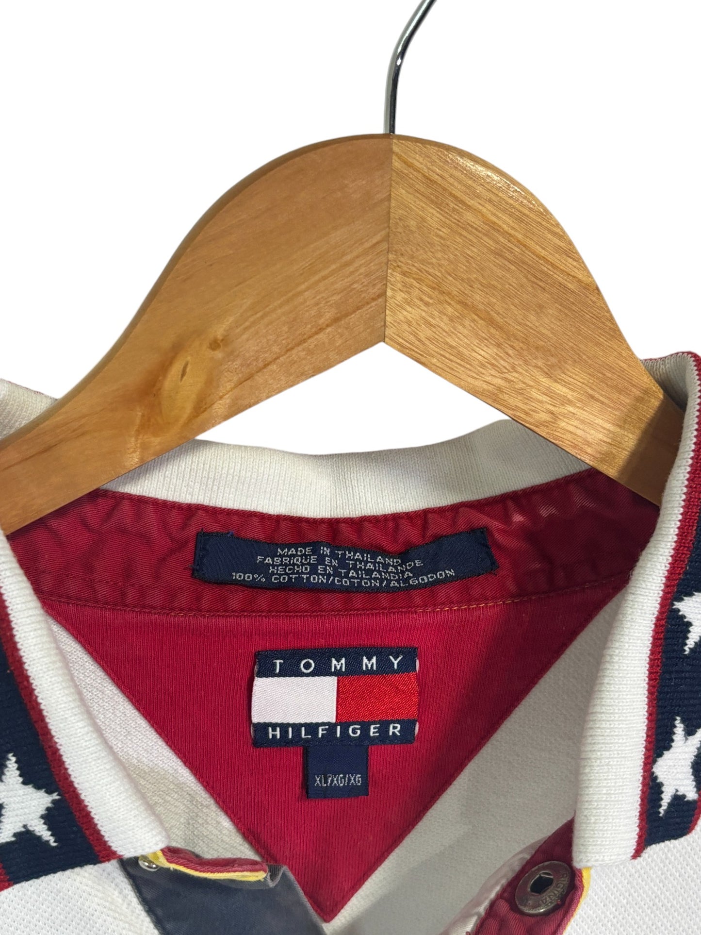 Vintage 90's Tommy Hilfiger USA Big Flag Polo Shirt Size XL