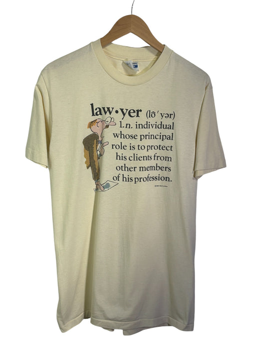 Vintage 1986 Lawyer Humor Graphic Tee Size Large