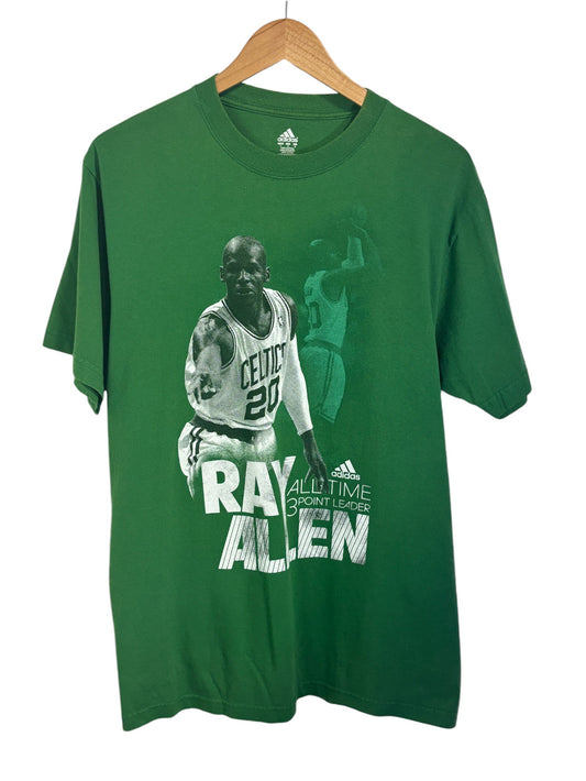 Vintage 00's Adidas Ray Allen 3 Point Leader Graphic Tee Size Large