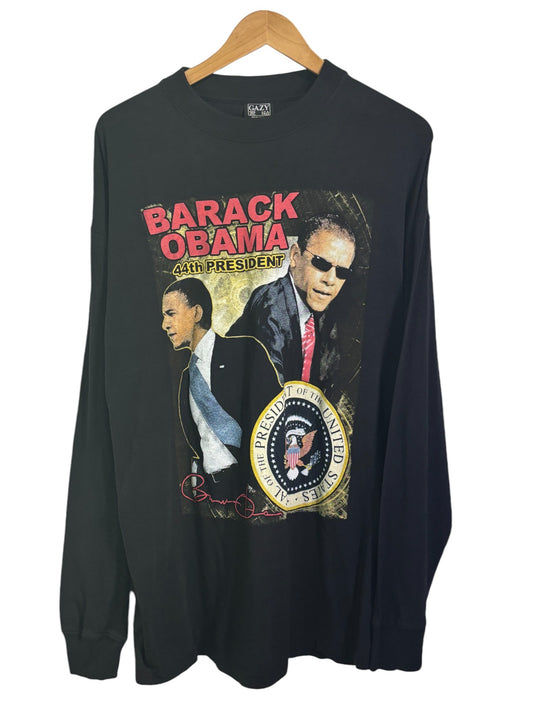 Vintage 00's Obama 44th President Hip Hop Style Rap Long Sleeve Size XXL