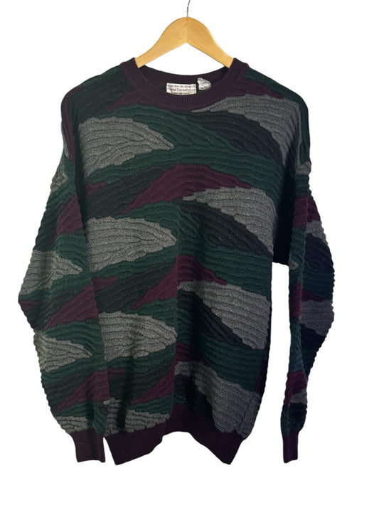 Vintage Norm Thompson Made in Italy Coogi Style Knit Sweater Size Large