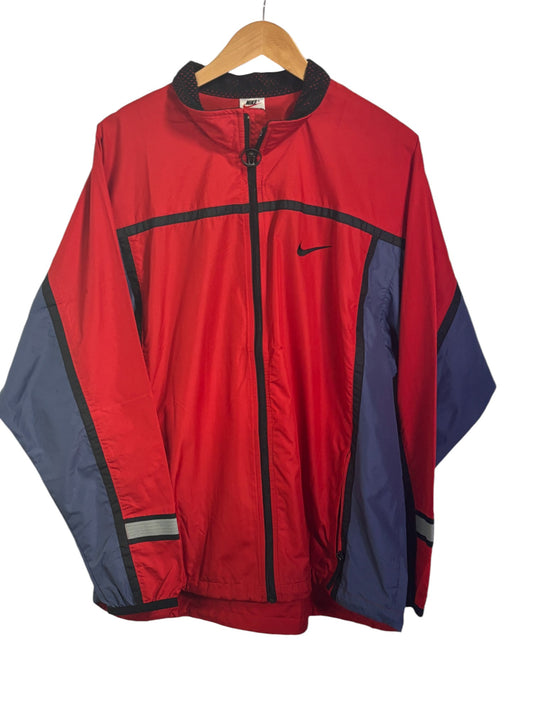 Vintage 90's Nike Blue Red Full Zip Windbreaker Jacket NWT Size Large