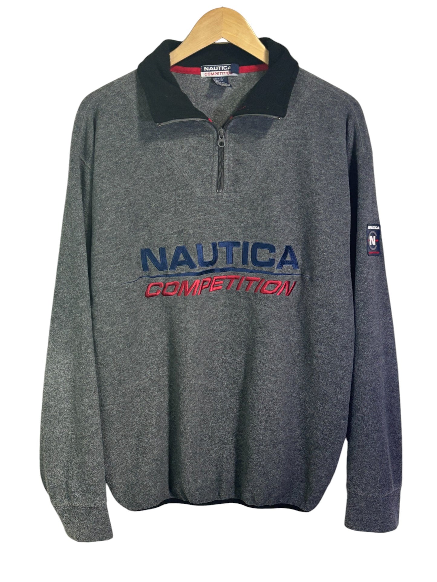 Vintage 90's Nautica Competition Quarter Zip Pullover Sweater Size Medium