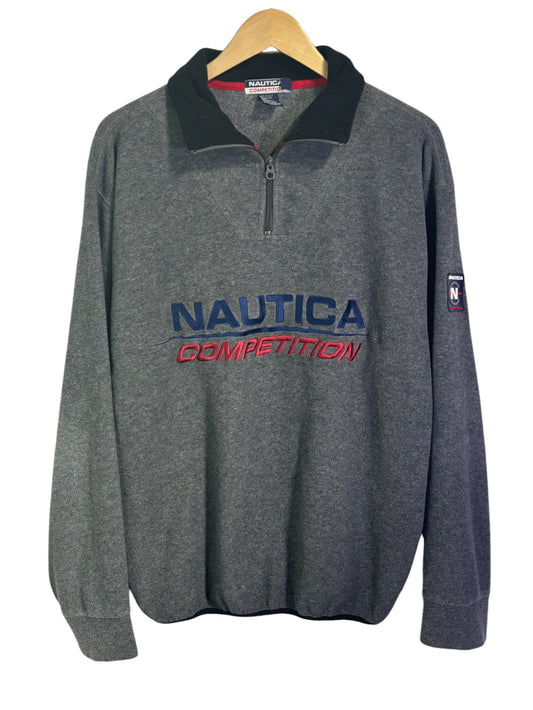 Vintage 90's Nautica Competition Quarter Zip Pullover Sweater Size Medium