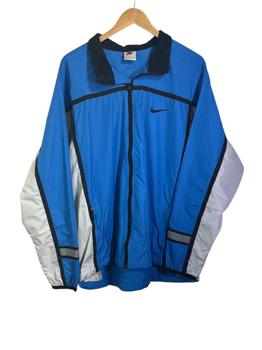 Vintage 90's Nike Blue White Full Zip Windbreaker NWT Size Large