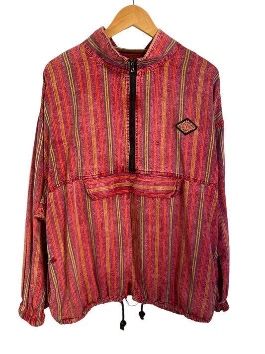 Vintage 90's Gotcha Brand Striped Anorak Pullover Surf Jacket Size XXL