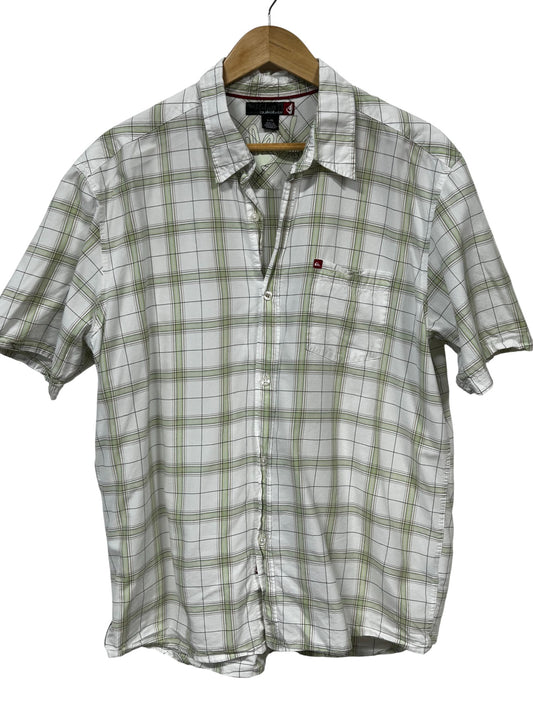 Vintage Y2K Quiksilver Plaid Short Sleeve Button Up Shirt Size Large
