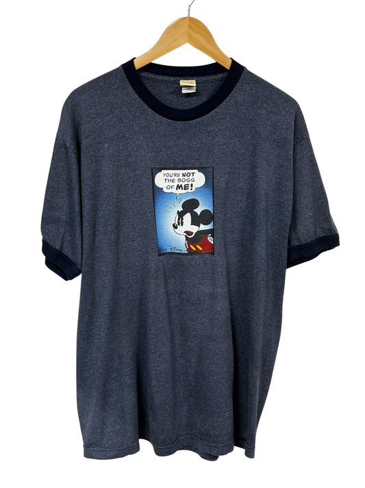 Vintage 90's Disney Mickey Mouse Not the Boss of Me Cartoon Tee Size Large