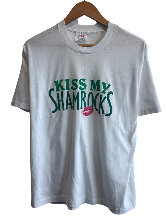 Vintage 90's Kiss My Shamrocks Irish St Pattys Day Graphic Tee Size XL