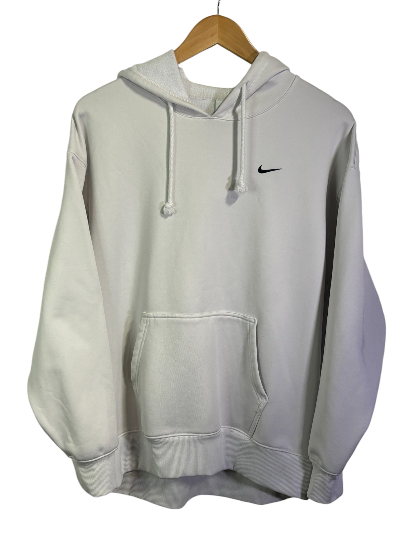 Nike Modern Embroidered Mini Swoosh White Hoodie Size Medium