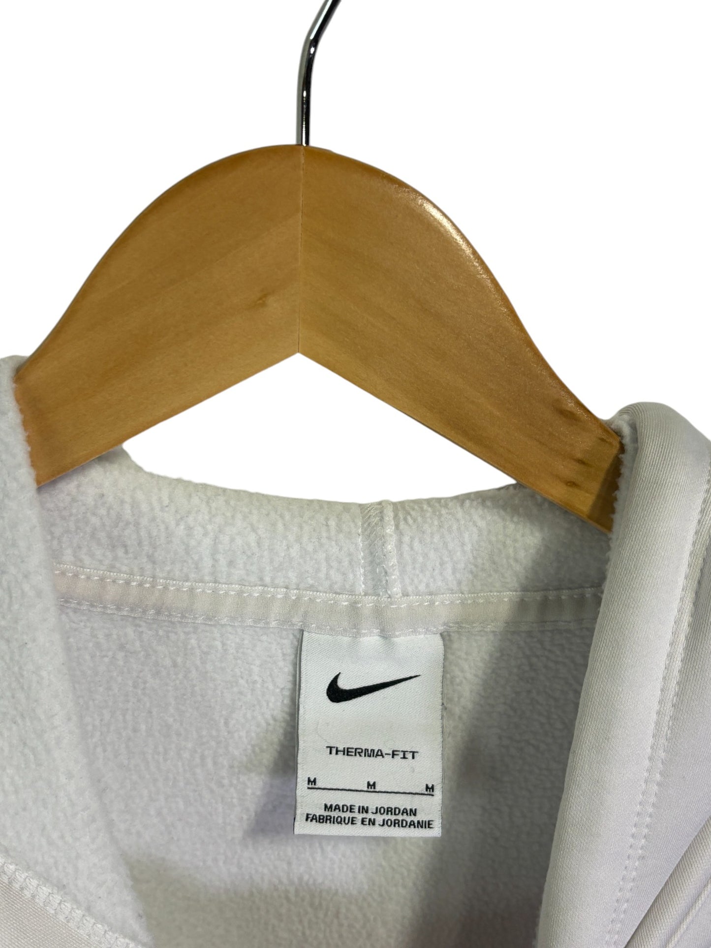 Nike Modern Embroidered Mini Swoosh White Hoodie Size Medium