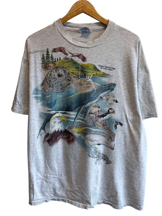 Vintage 90's Acadia National Park Nature Graphic Tee Size Large