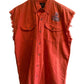 Harley Davidson Sturgis Orange Cutoff Button Up Shirt Size Large