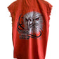 Harley Davidson Sturgis Orange Cutoff Button Up Shirt Size Large
