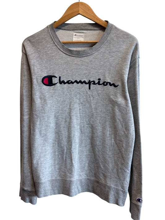 Champion Classic Logo Grey Sweater Size Medium