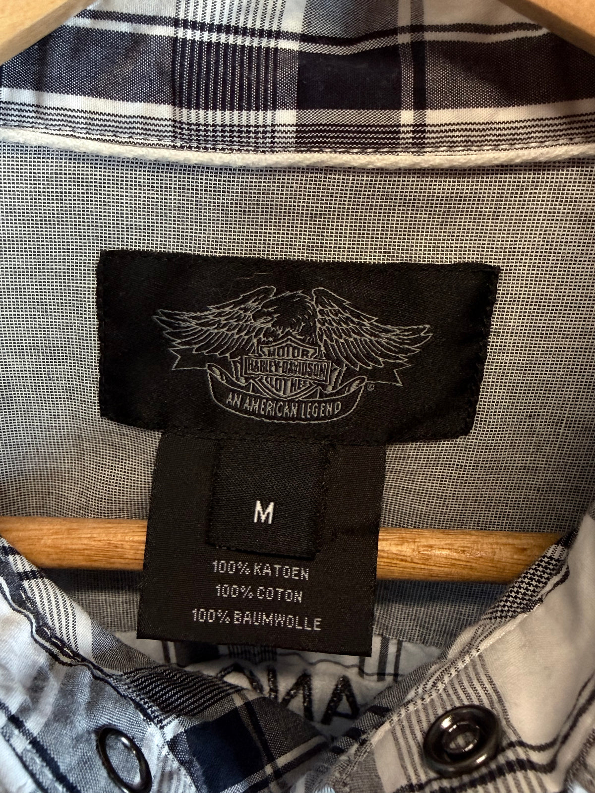 Harley Davidson Plaid Motorcycle Button Up Shirt Size Medium