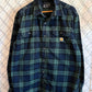 Carhartt Loose Fit Blue Green Flannel Work Button Up Shirt Size Large