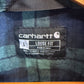 Carhartt Loose Fit Blue Green Flannel Work Button Up Shirt Size Large