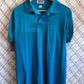 Vintage 90's Jerzees Blue Blank Polo Shirt Size Large