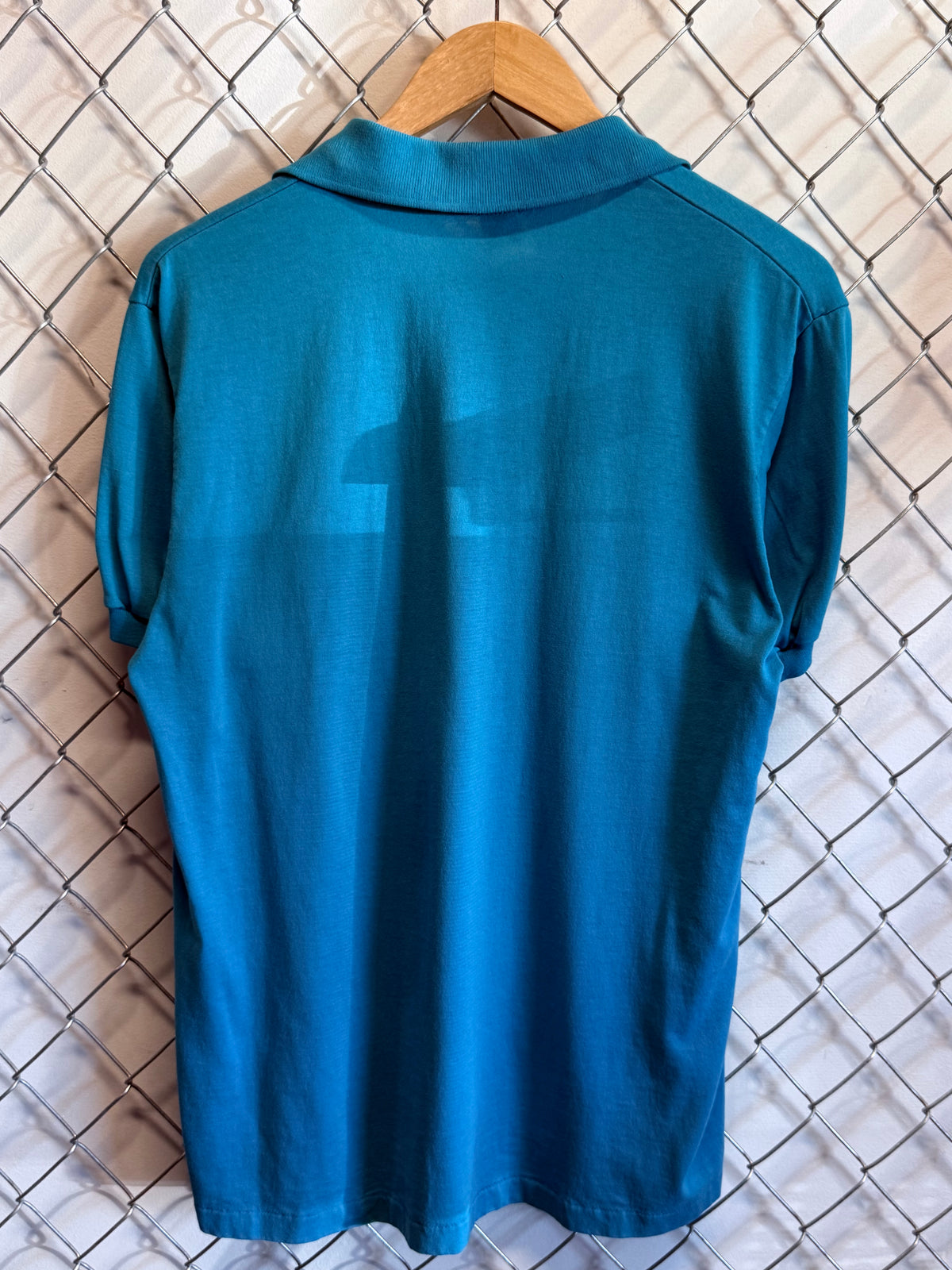 Vintage 90's Jerzees Blue Blank Polo Shirt Size Large