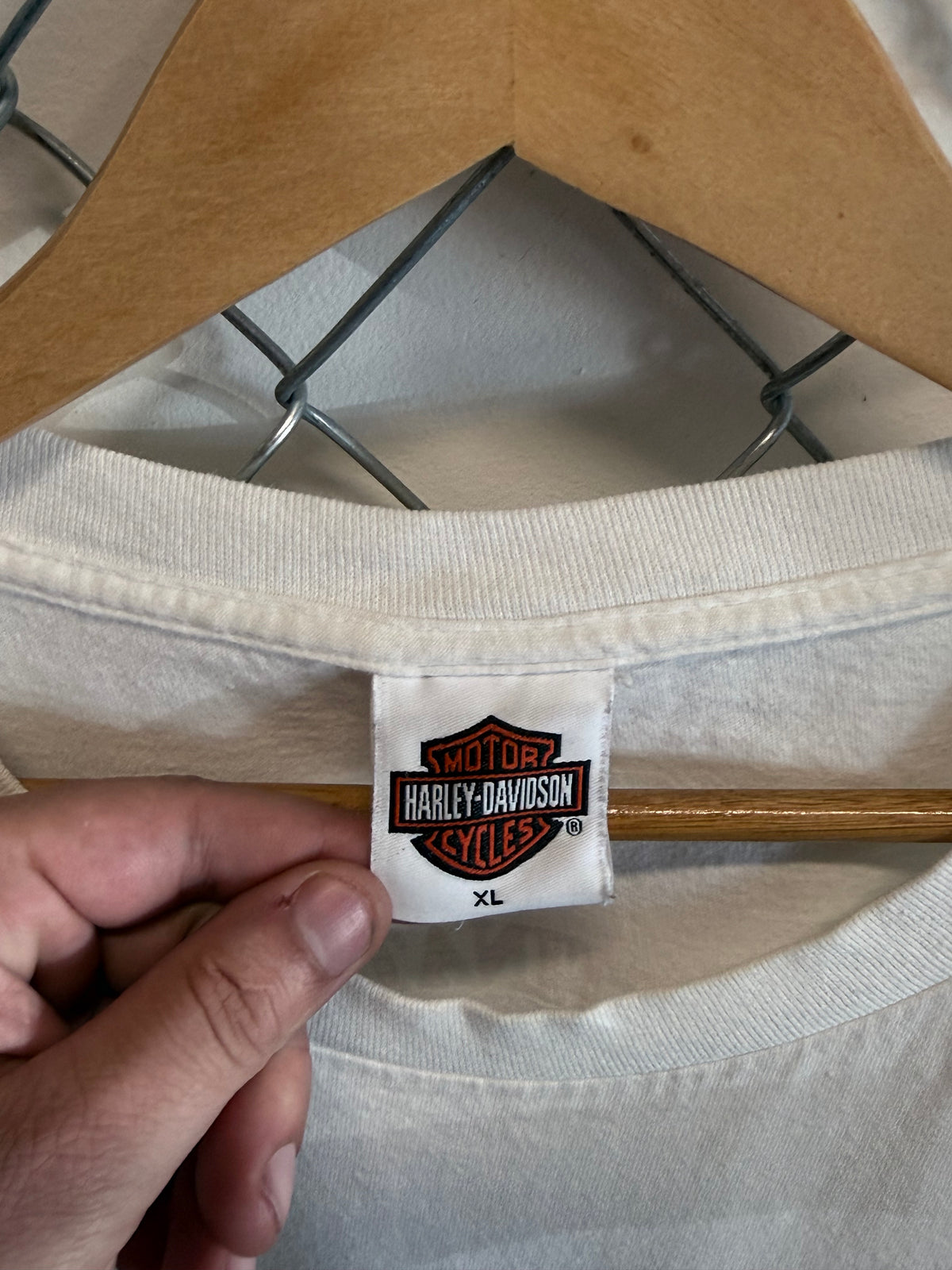 Y2K Harley Davidson White Cut Off Biker Shirt Size XL