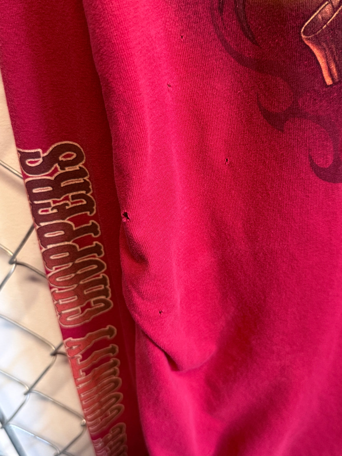 Y2K Orange County Choppers Distressed Red Long Sleeve Shirt Size Large
