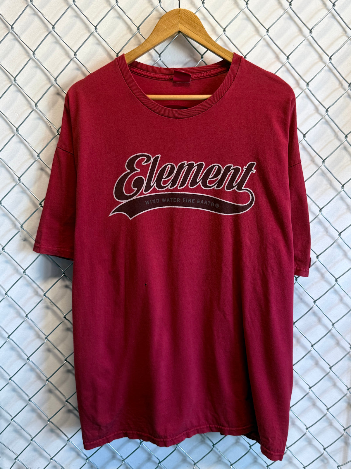 Y2K Element Skate Company Script Logo Red Graphic Tee Size XL