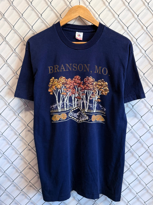 Vintage 90's Branson Missouri Forest Nature Graphic Tee Size Large