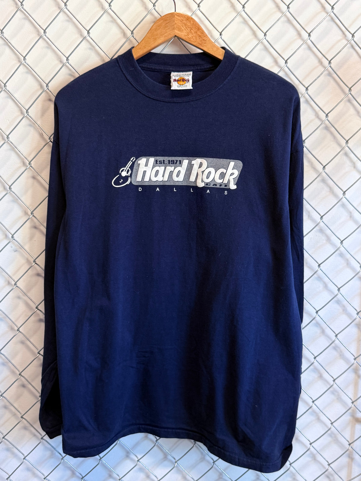 Vintage 90's Hard Rock Cafe Dallas Long Sleeve Graphic Shirt Size XL