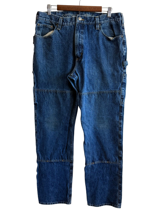 Vintage Carhartt Denim Double Knee Carpenter Jeans Size 36x34
