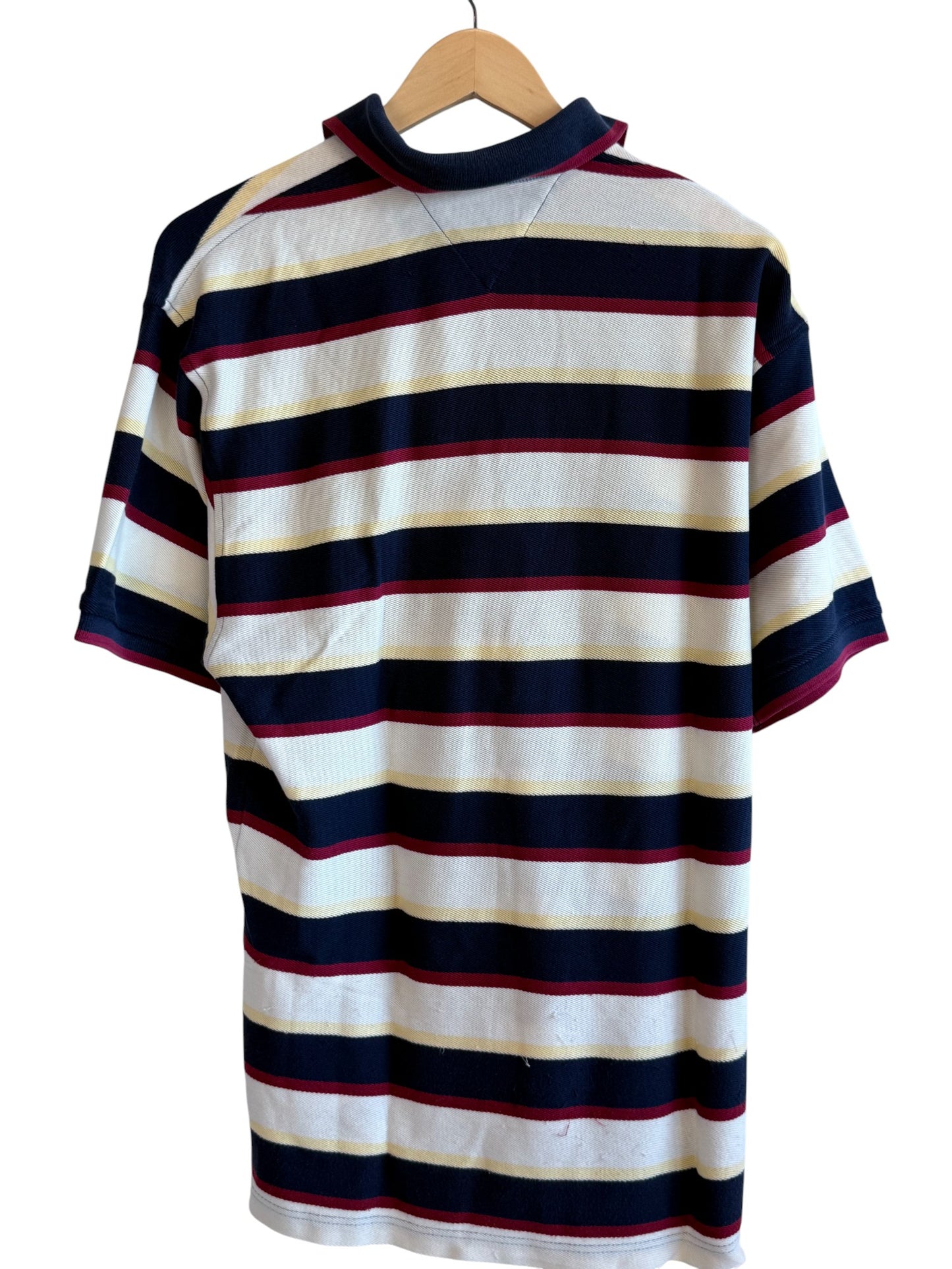 Vintage 90's Tommy Hilfiger Striped Crest Polo Shirt Size Large