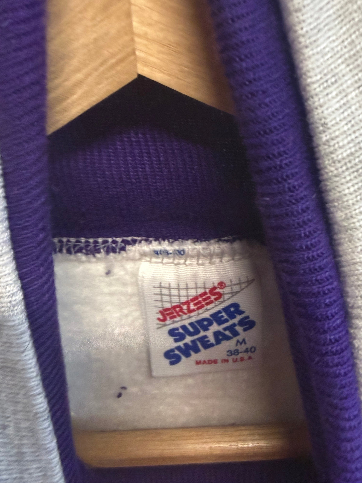Vintage 90's Jerzees 2 in 1 Grey Purple Turtle Neck Sweater Size Medium