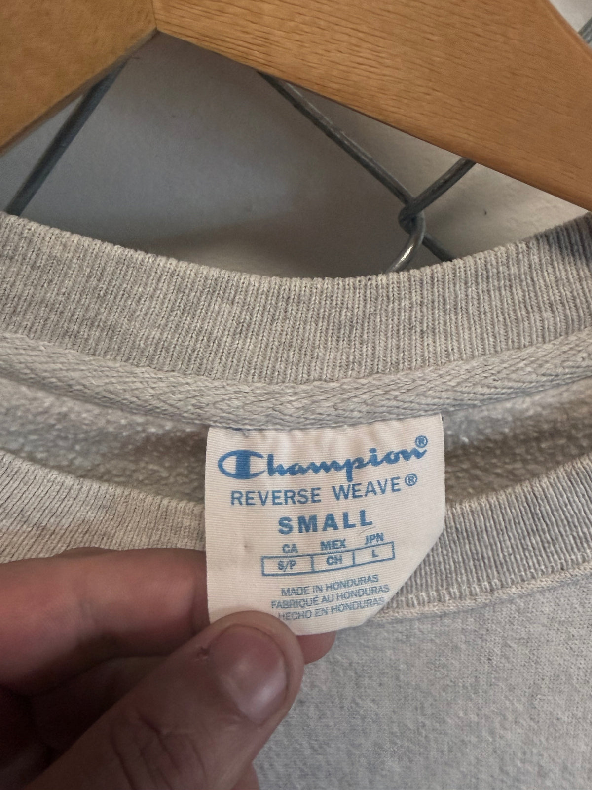Champion Reverse Weave Michigan Spell Out Grey Sweater Size Small