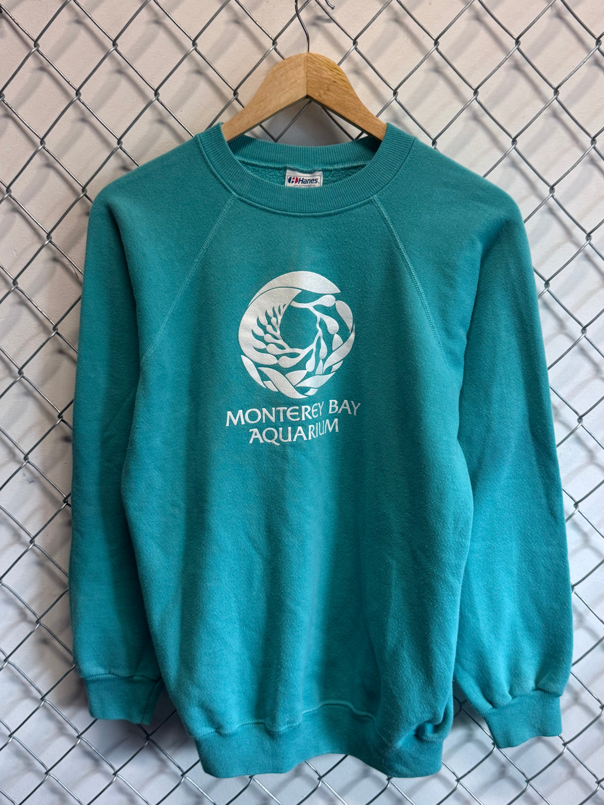Vintage 80's Monterey Bay Aquarium Blue Crewneck Sweater Size Large