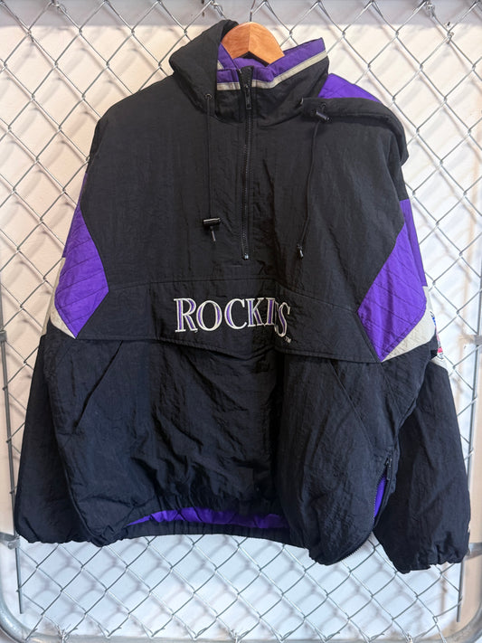 Vintage 90's Starter Colorado Rockies Big Puffer Jacket Size Large