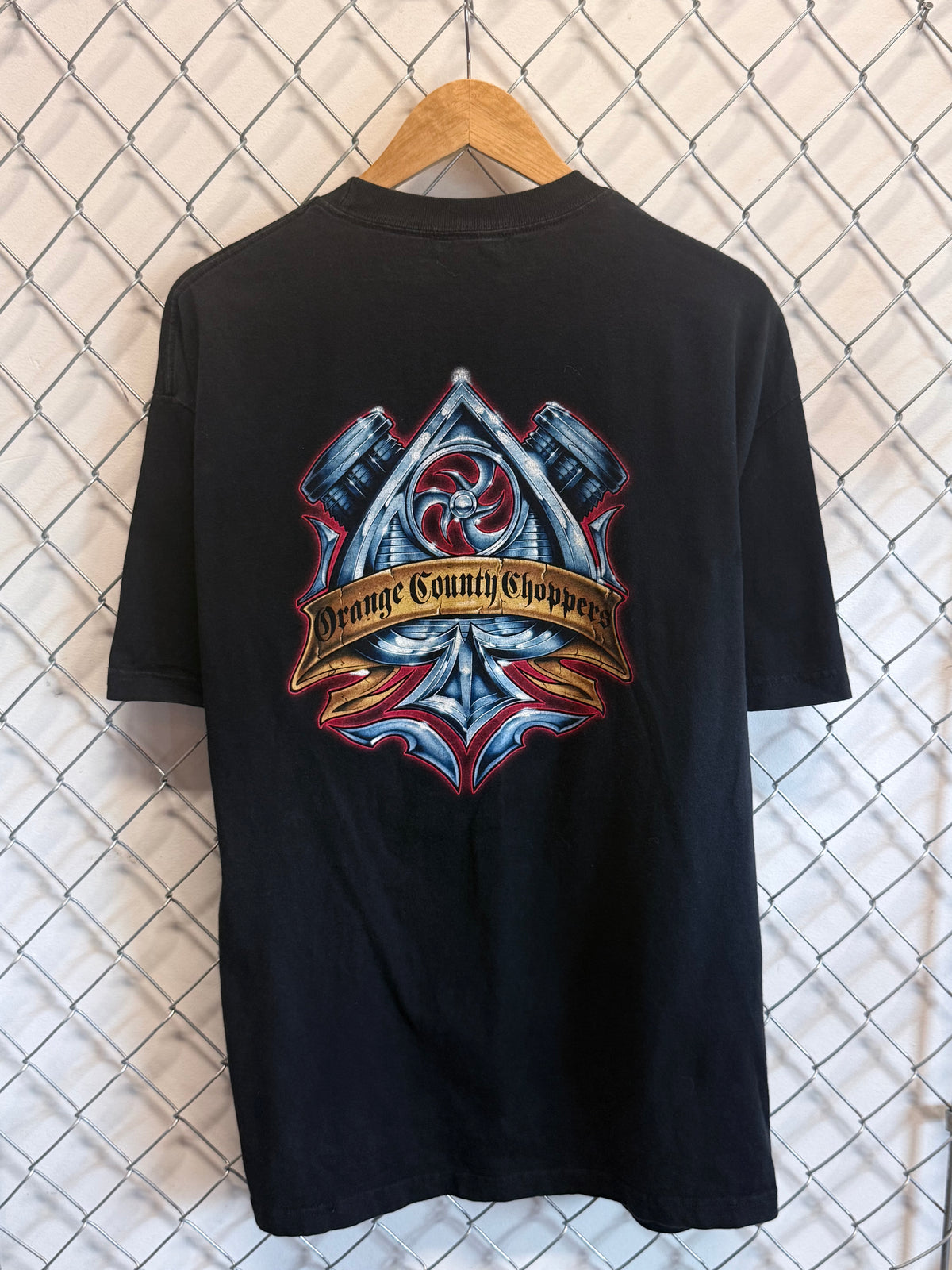 Y2K Orange County Choppers Black Biker Graphic Tee Size XL