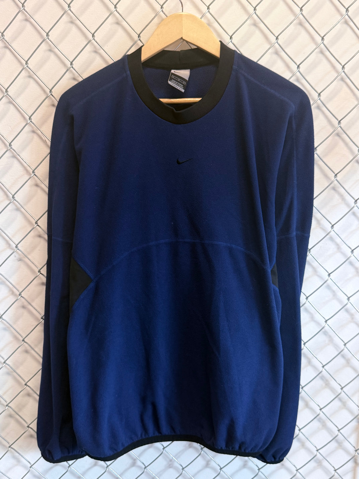 Vintage 90's Nike Blue Fleece Center Swoosh Sweater Size Large